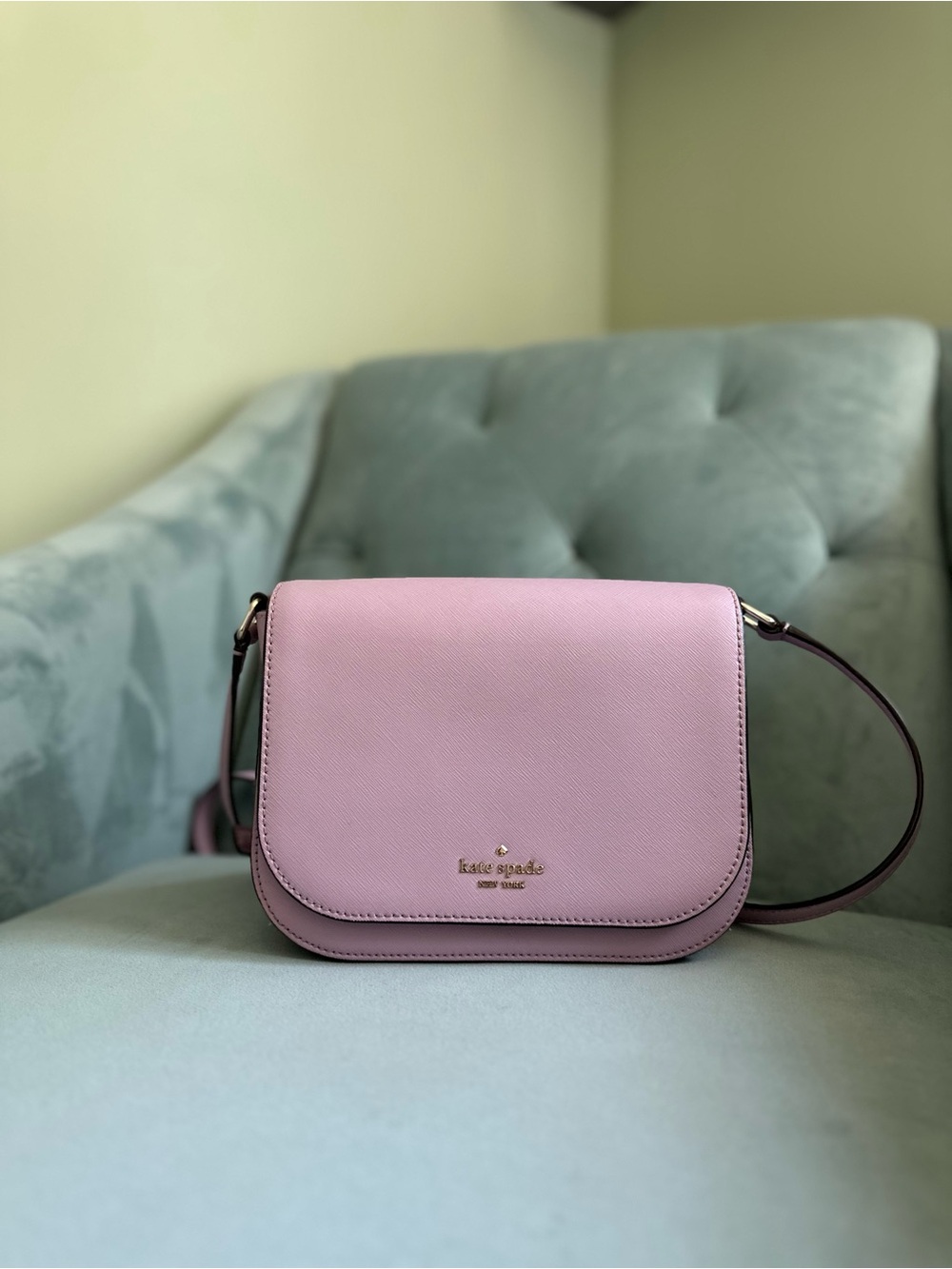 kate spade Lilac Leather Crossbody Saddle Bag
